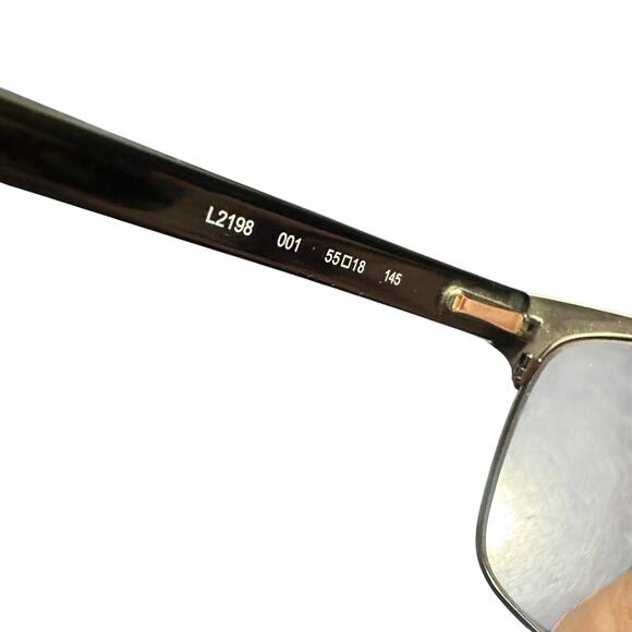 Lacoste L2198 Eyeglasses Black Semi Rim Rectangular 55-18-145 unisex main image 6